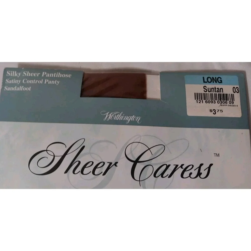 Worthington Pantyhose Sheer Caress Control‎ Top Long Suntan 03 Vintage Nylons